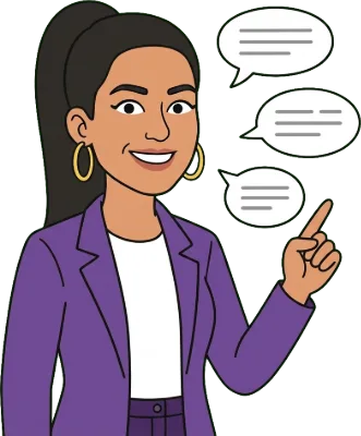 Cartoon captions editor next to speech bubbles