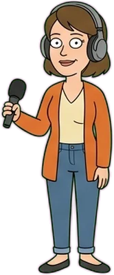 Cartoon podcaster with a microphone